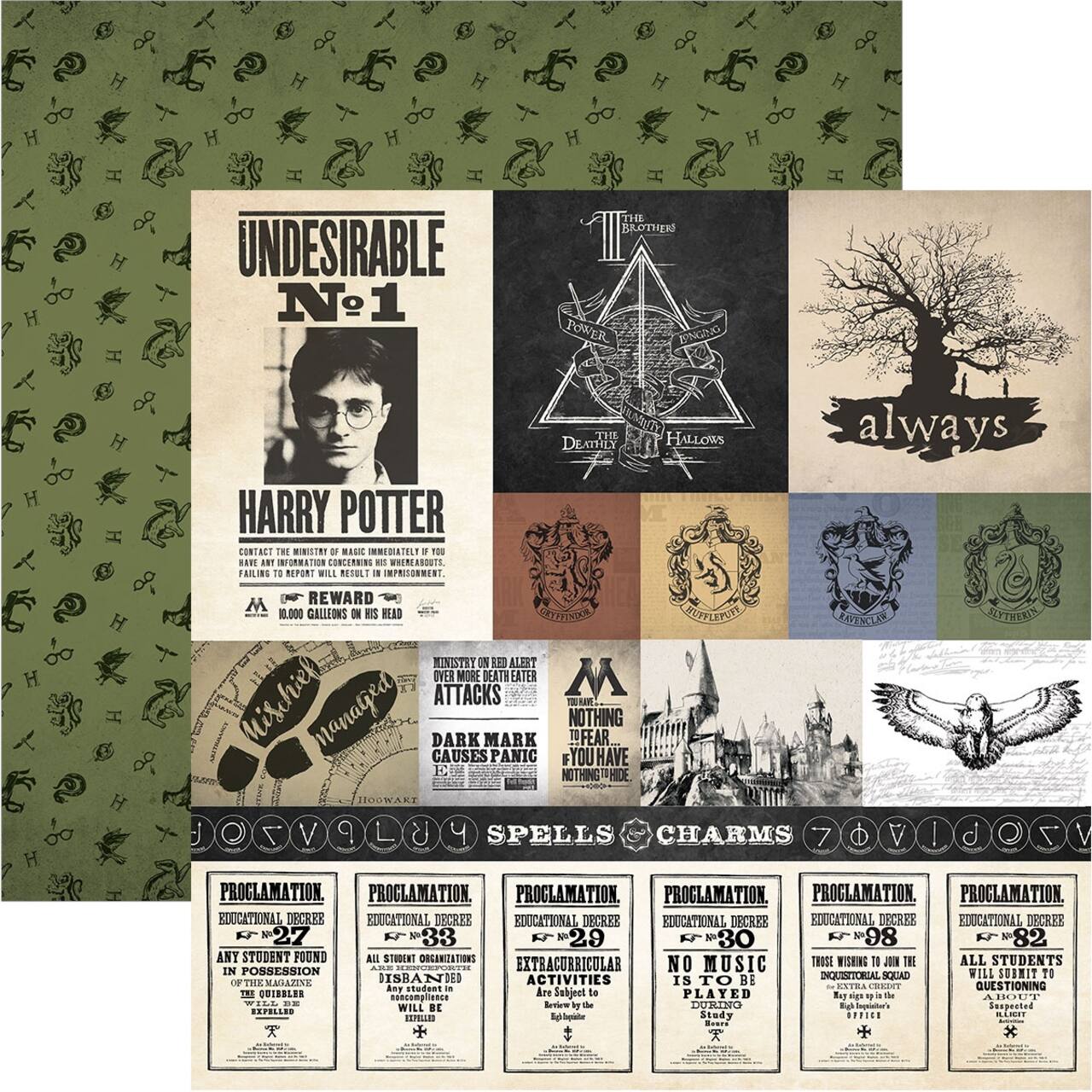 Paper House® Harry Potter Parchment Tags Double-Sided 12" x 12" Cardstock, 15 Sheets